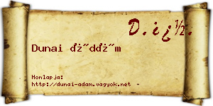 Dunai Ádám névjegykártya