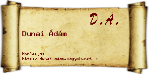 Dunai Ádám névjegykártya
